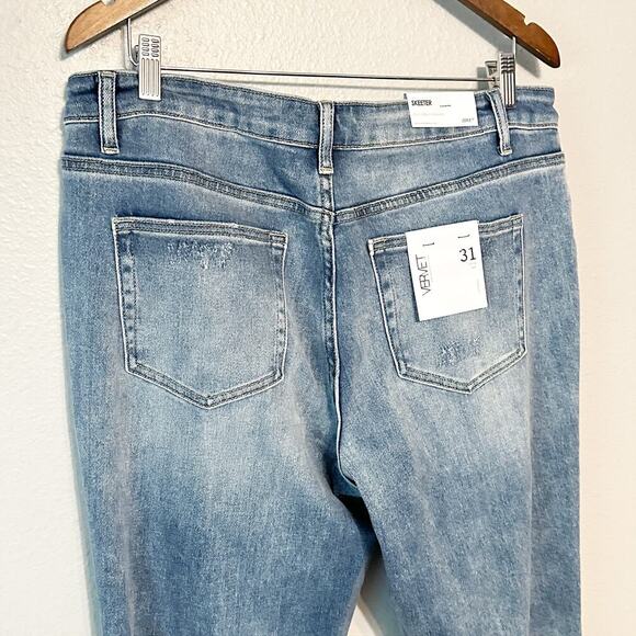 Vervet Skeeter Stretch Boyfriend Jeans distressed cuffed Women's Size 31 NEW - Picture 9 of 13